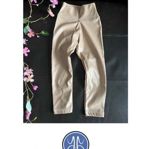 BabyYoga sz 3t Beige Faux Leather Leggings